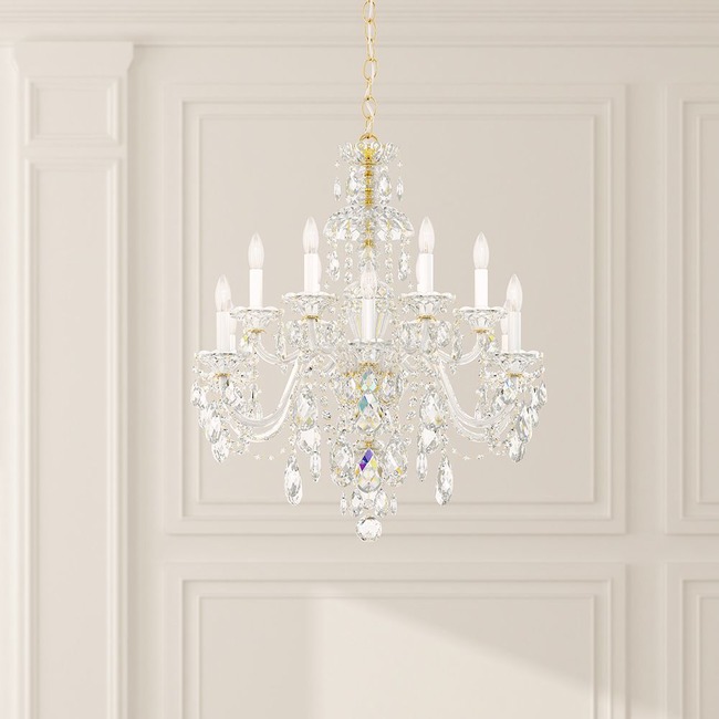 Sterling Tall Chandelier by Schonbek Signature