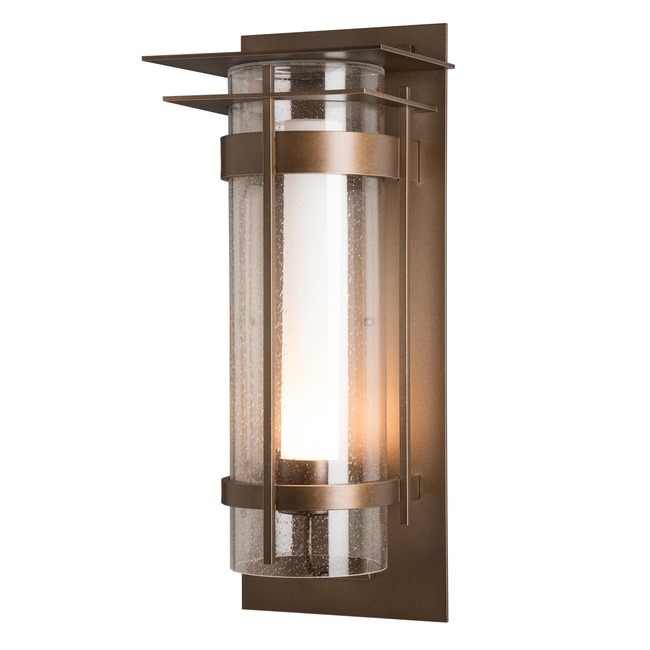 Banded XL Seeded Top Plate Outdoor Wall Sconce by Hubbardton Forge