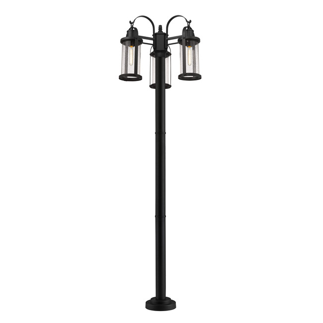 Roundhouse 3 Outdoor Post Light with Round Post/Stepped Base by Z-Lite