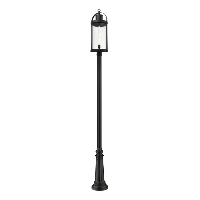 Roundhouse Outdoor Post Light with Round Post/Fluted Base by Z-Lite