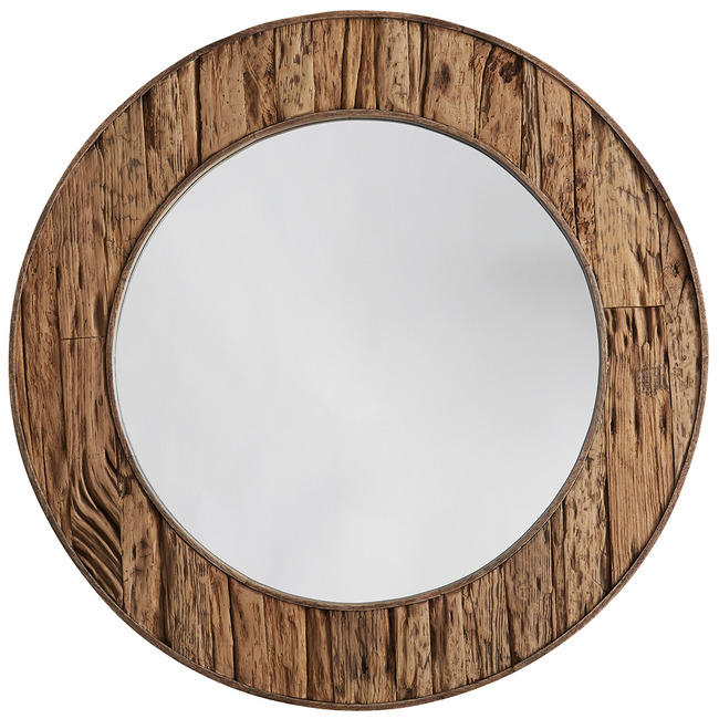Round Reclaimed Railroad Ties Mirror by Capital Lighting