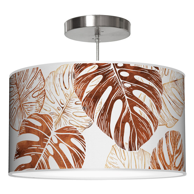 Monstera Drum Pendant by Jef Designs