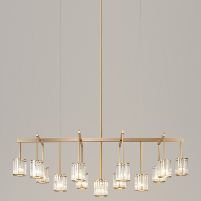 Flute Beam Chandelier by Tom Kirk Lighting