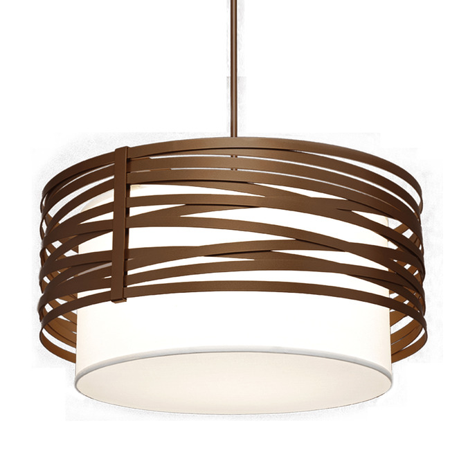 Tempest Linen Drum Pendant by Hammerton Studio