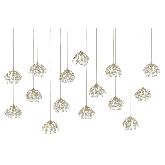 Crystal Bud Linear Multi Light Pendant by Currey and Company