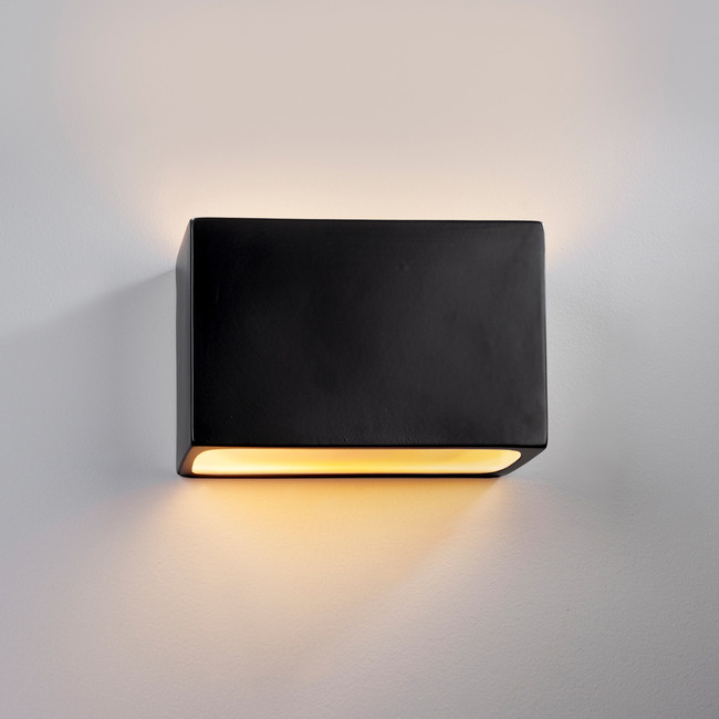 Ceramic Small Rectangle Outdoor Wall Sconce by Justice Design