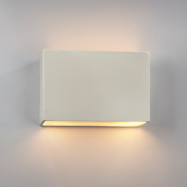 Ceramic Med Rectangle Outdoor Wall Sconce by Justice Design