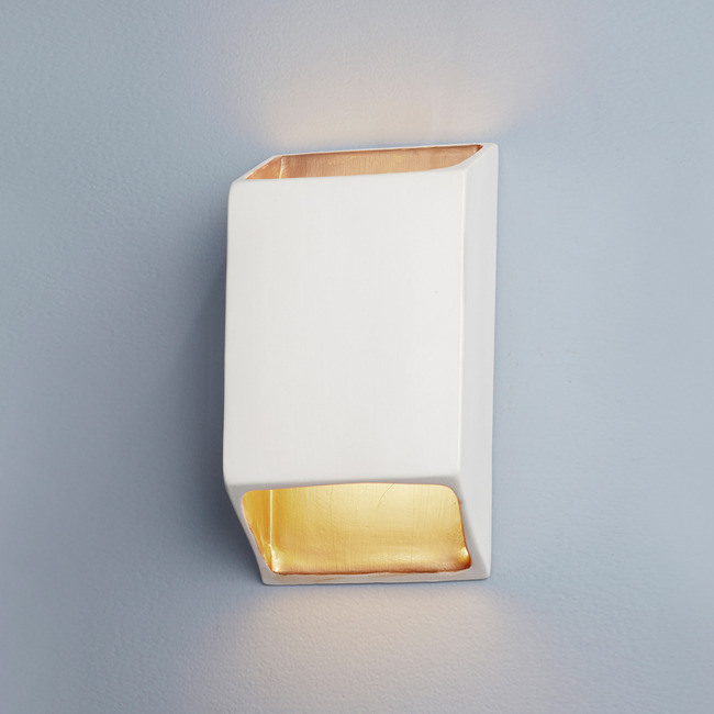 Ceramic Tapered Rectangle Outdoor Wall Sconce by Justice Design