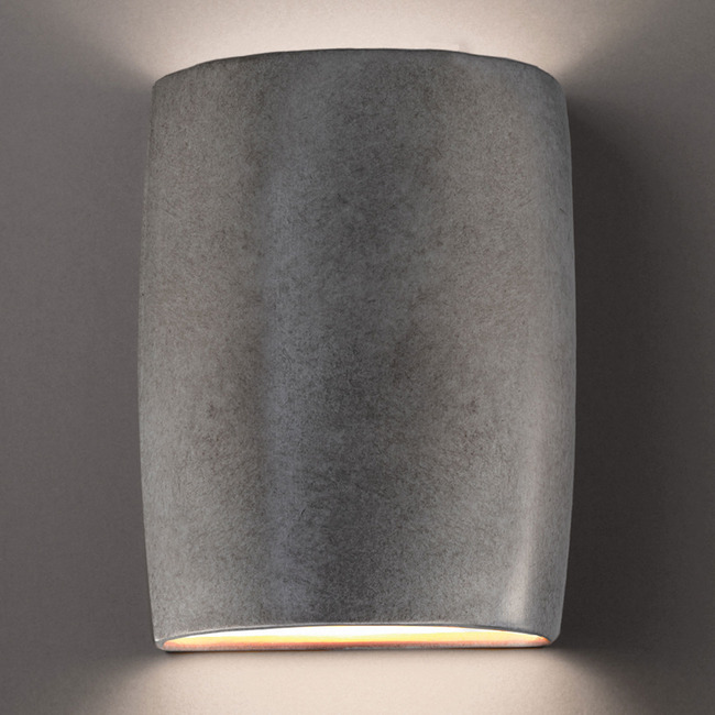Ceramic Wide Cylinder Outdoor Wall Sconce by Justice Design