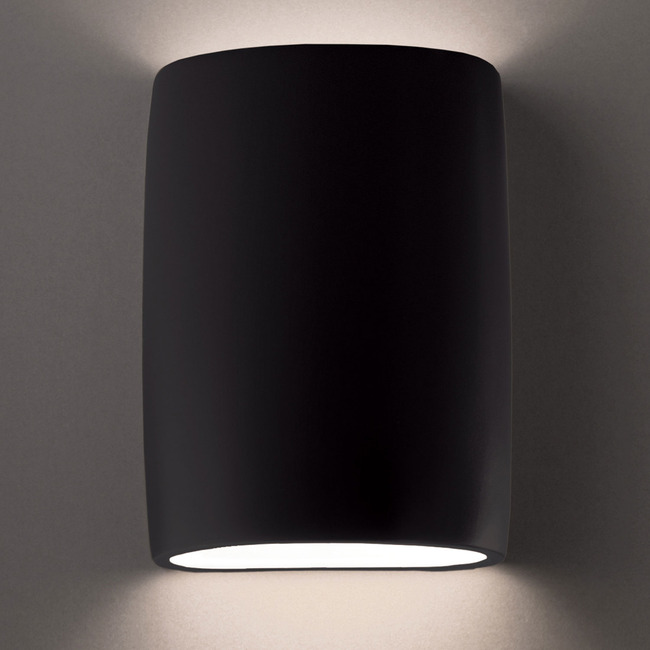 Ceramic Wide Cylinder Outdoor Wall Sconce by Justice Design