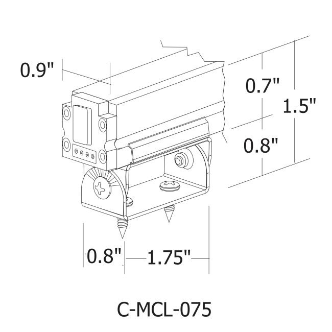 Cirrus Channel 0-75 Degree Mounting Clip by PureEdge Lighting