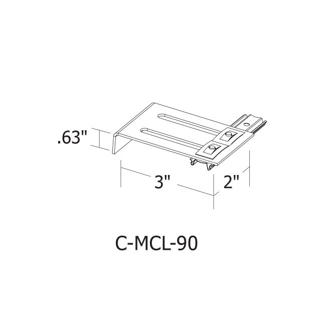 Cirrus Channel 90 Degree Mounting Clip by PureEdge Lighting