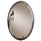 Beveled Oval Mirror with Leaf