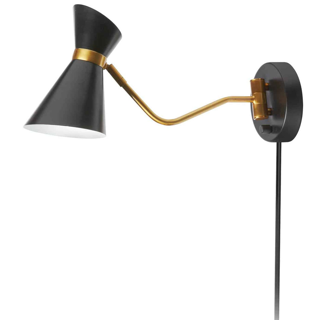 Cameron Plug In Wall Sconce By Dainolite 1681W BK VB DAI1025397 Cameron plug in wall sconce by dainolite 1681w bk vb dai1025397