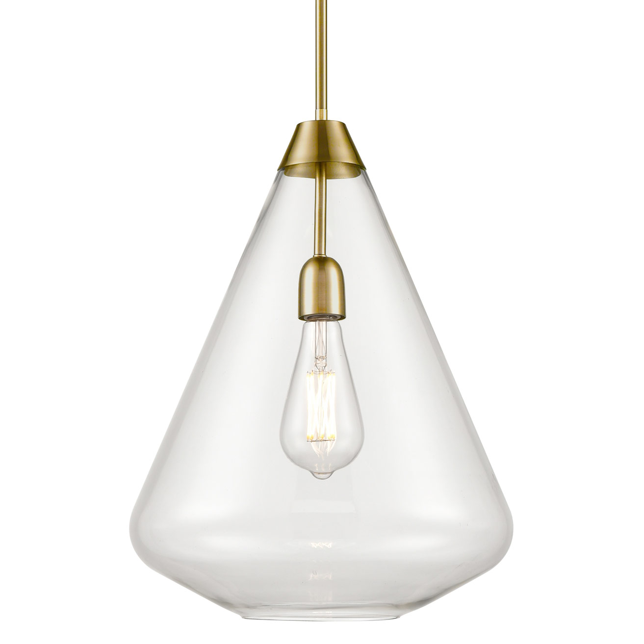 Conical glass pendant light discount