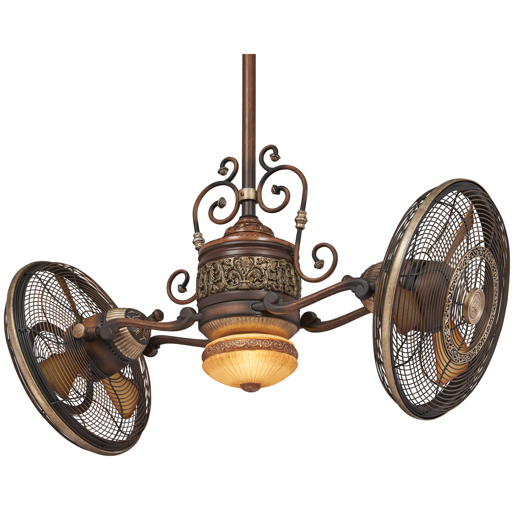 Traditional Gyro Ceiling Fan With Light