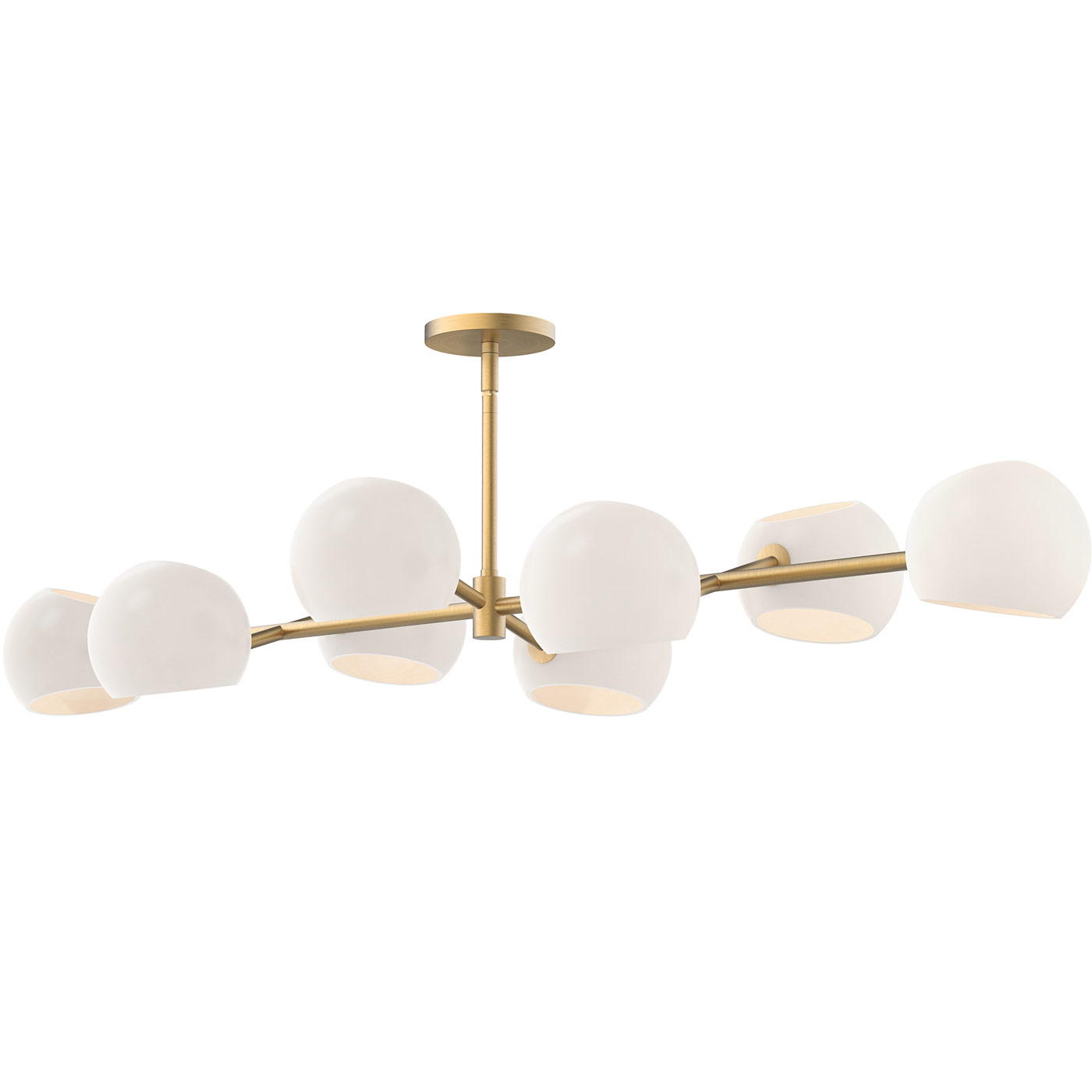 Alora - LP548848BGOP - Eight Light Linear Pendant - Willow - Brushed Gold