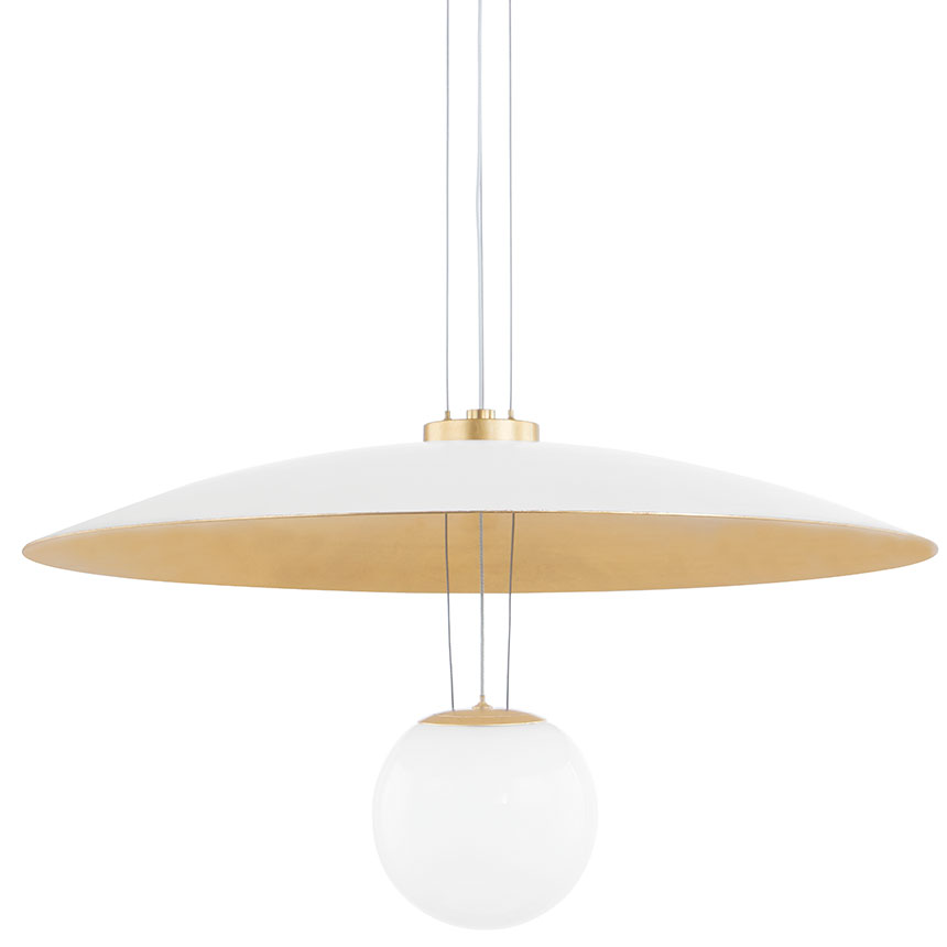 Hudson Valley KBS1743701 S Brim LED Pendant Soft White Gold Leaf