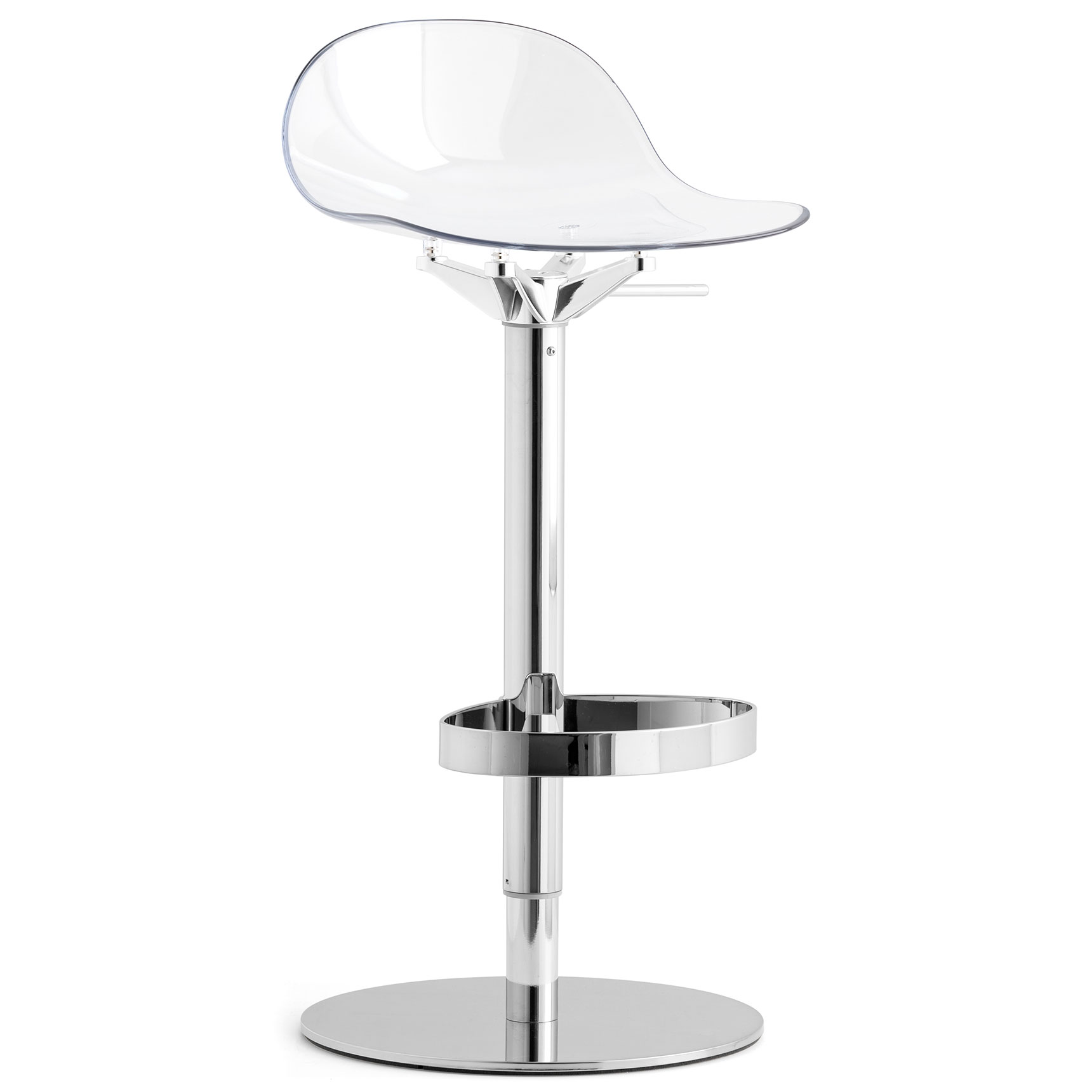 Academy Adjustable Transparent Bar Stool by Connubia |  CB216900007784800000000 | CON1185169