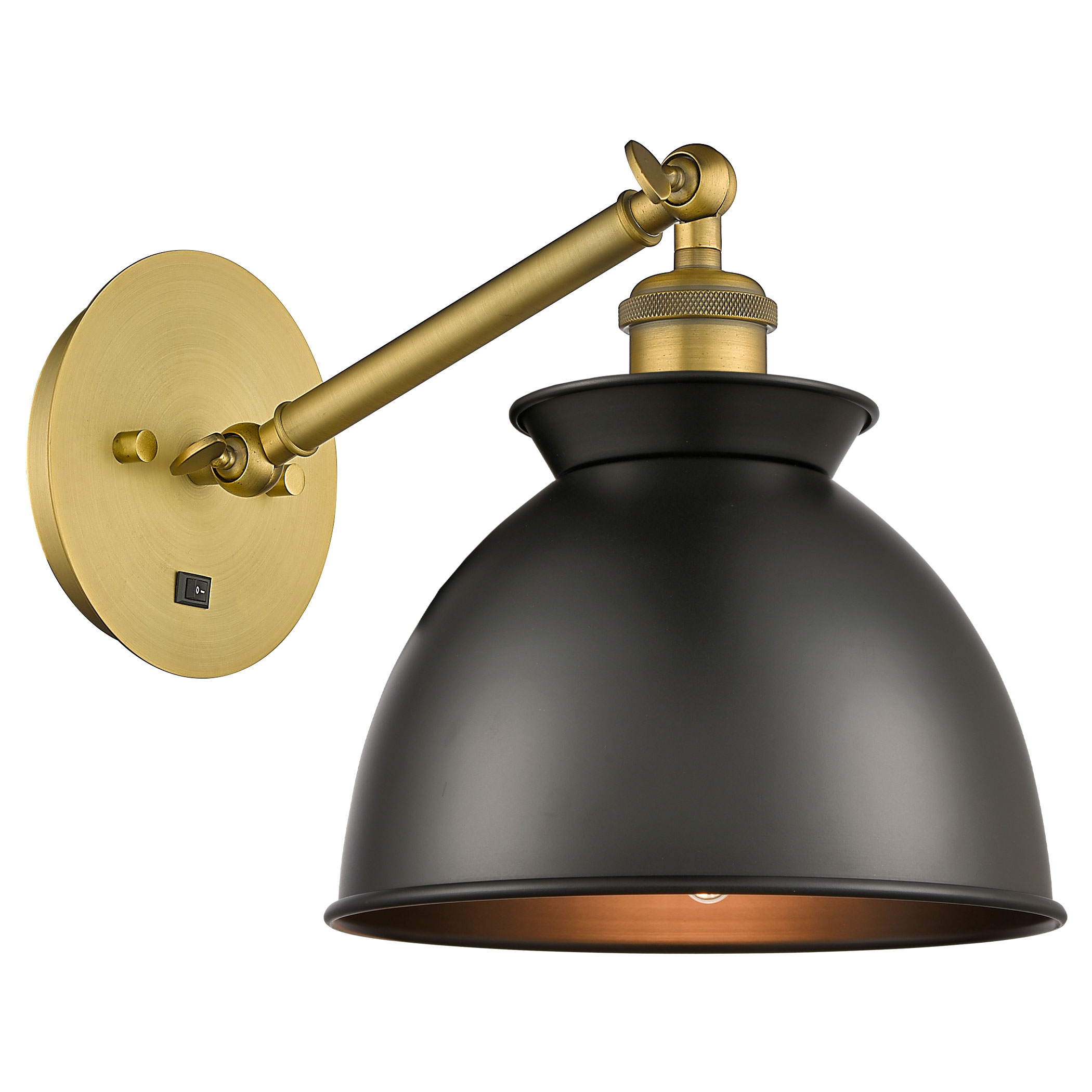 Adirondack Adjustable Wall Light by Innovations Lighting 317 1W BB M14 BK INV1192027