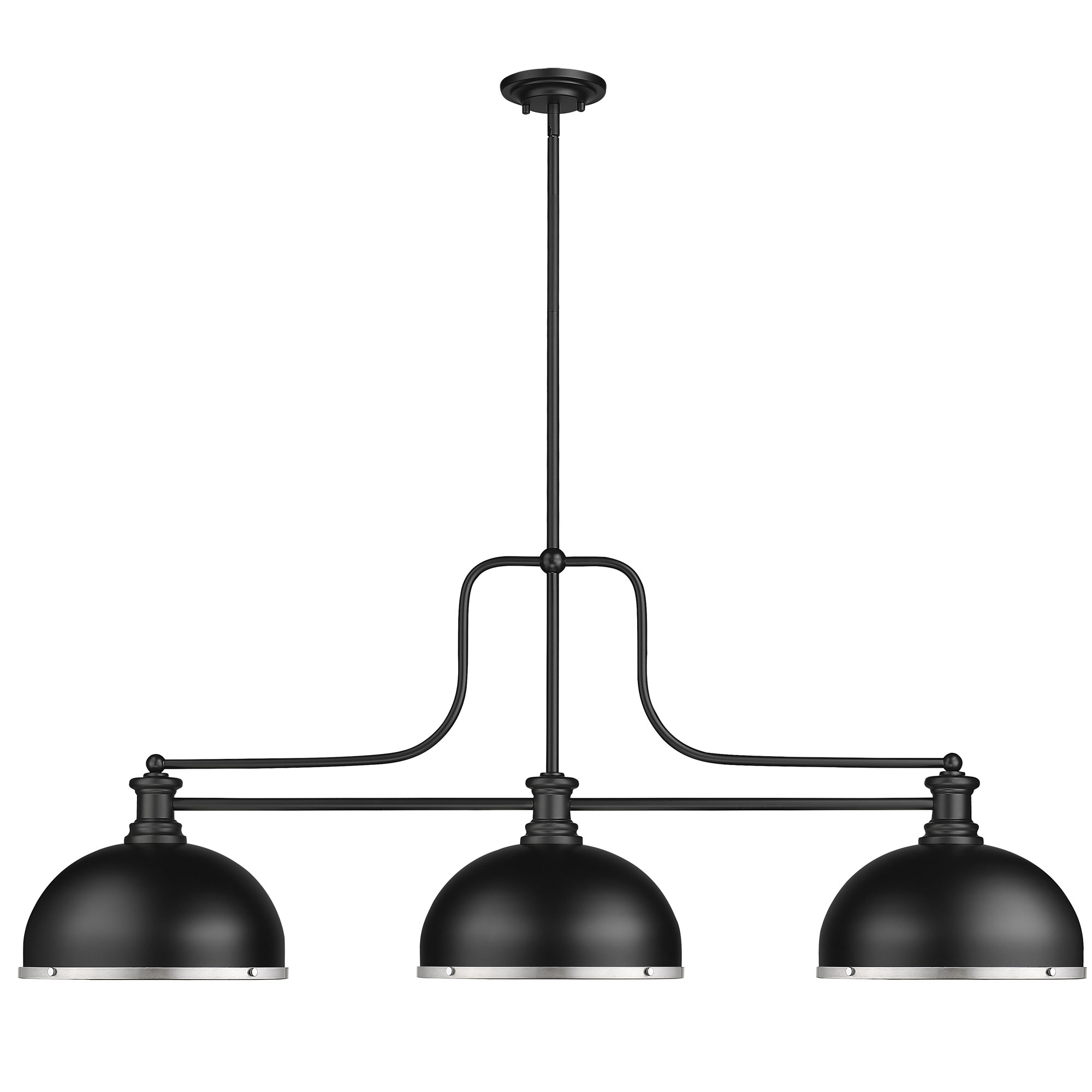 Melange Linear Pendant with Dome Metal Shades by Z-Lite | 725-3MB