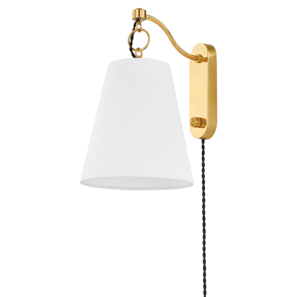 Hudson Valley Joan One Light Wall Sconce in Aged Brass