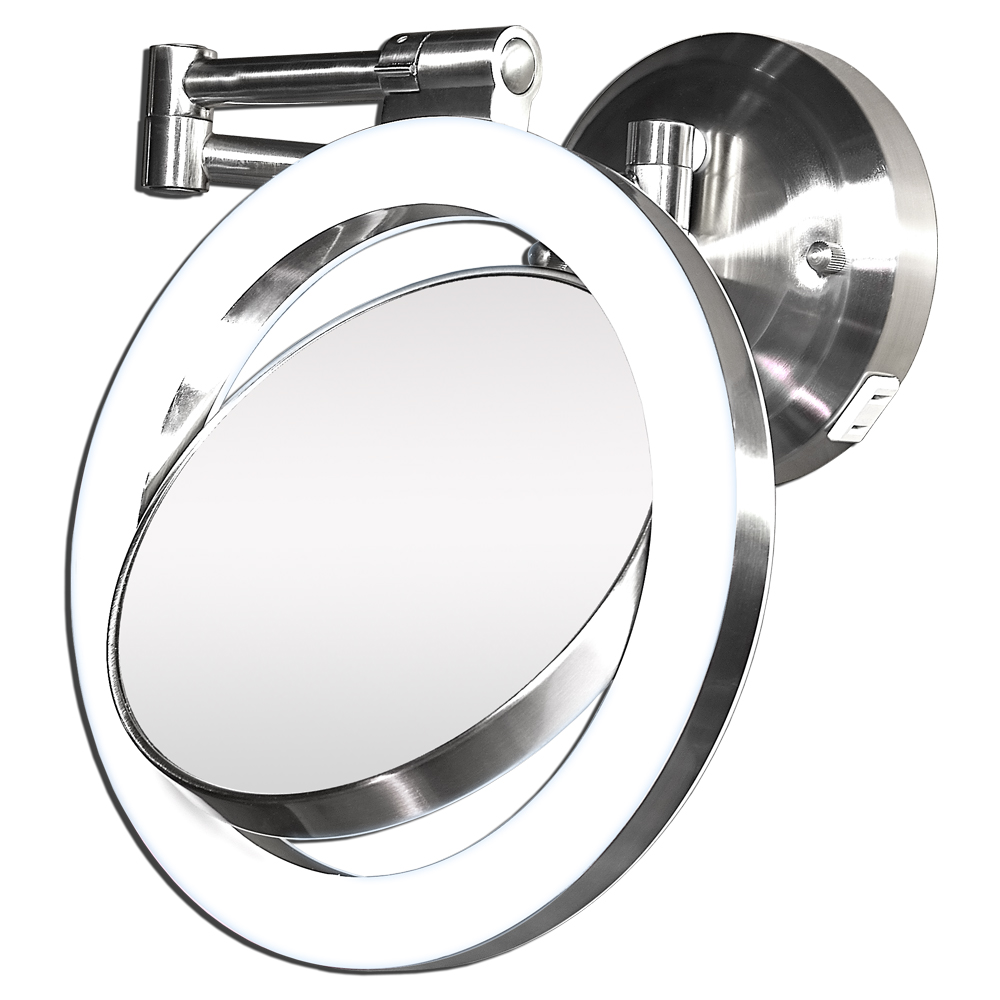 Lighted Wall Mounted Make Up Mirror Zef Jam 1x Surround Swivel Wall Mount Mirror Hard Wire Ready By Zadro Make Up Ly Lighted Makeup