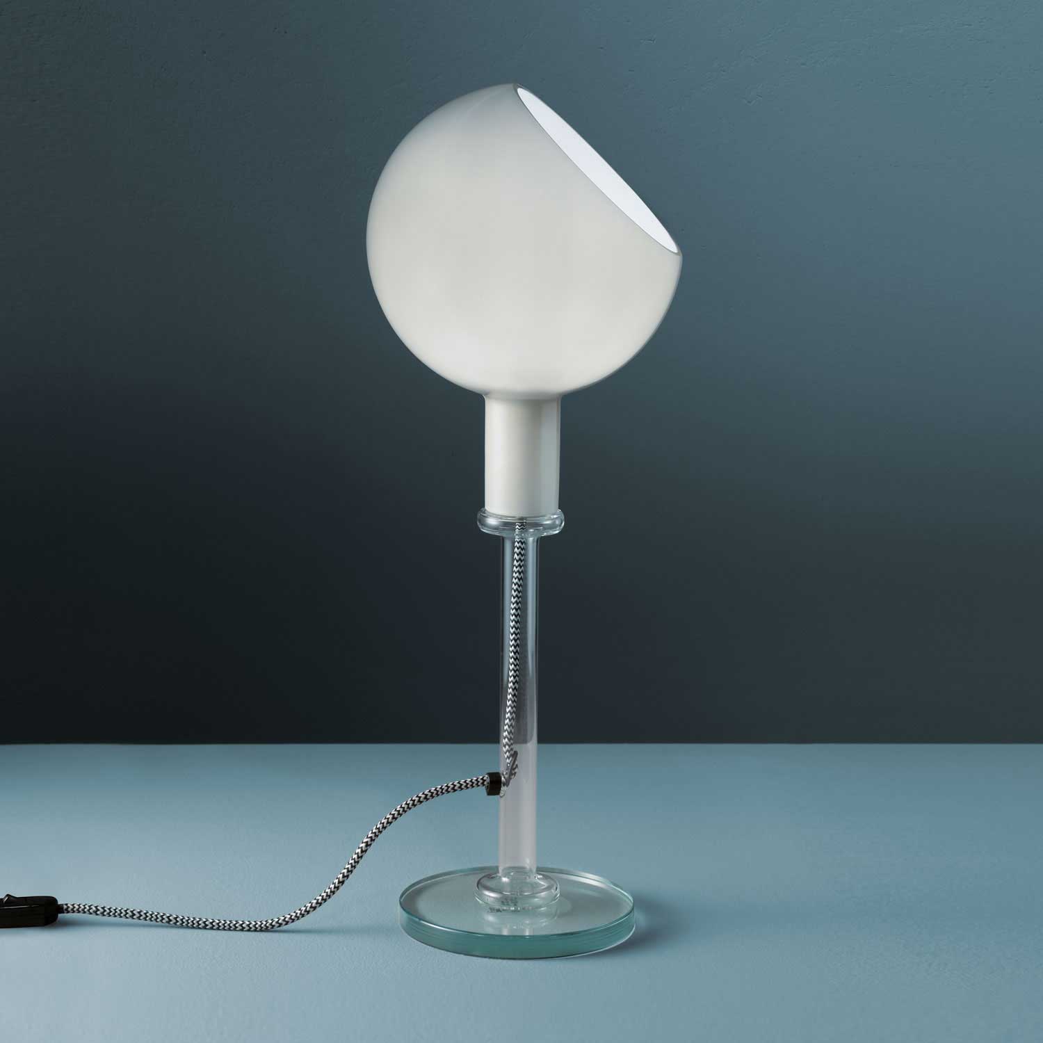 Fontana Arte Parola Glass Table LED Lamp White
