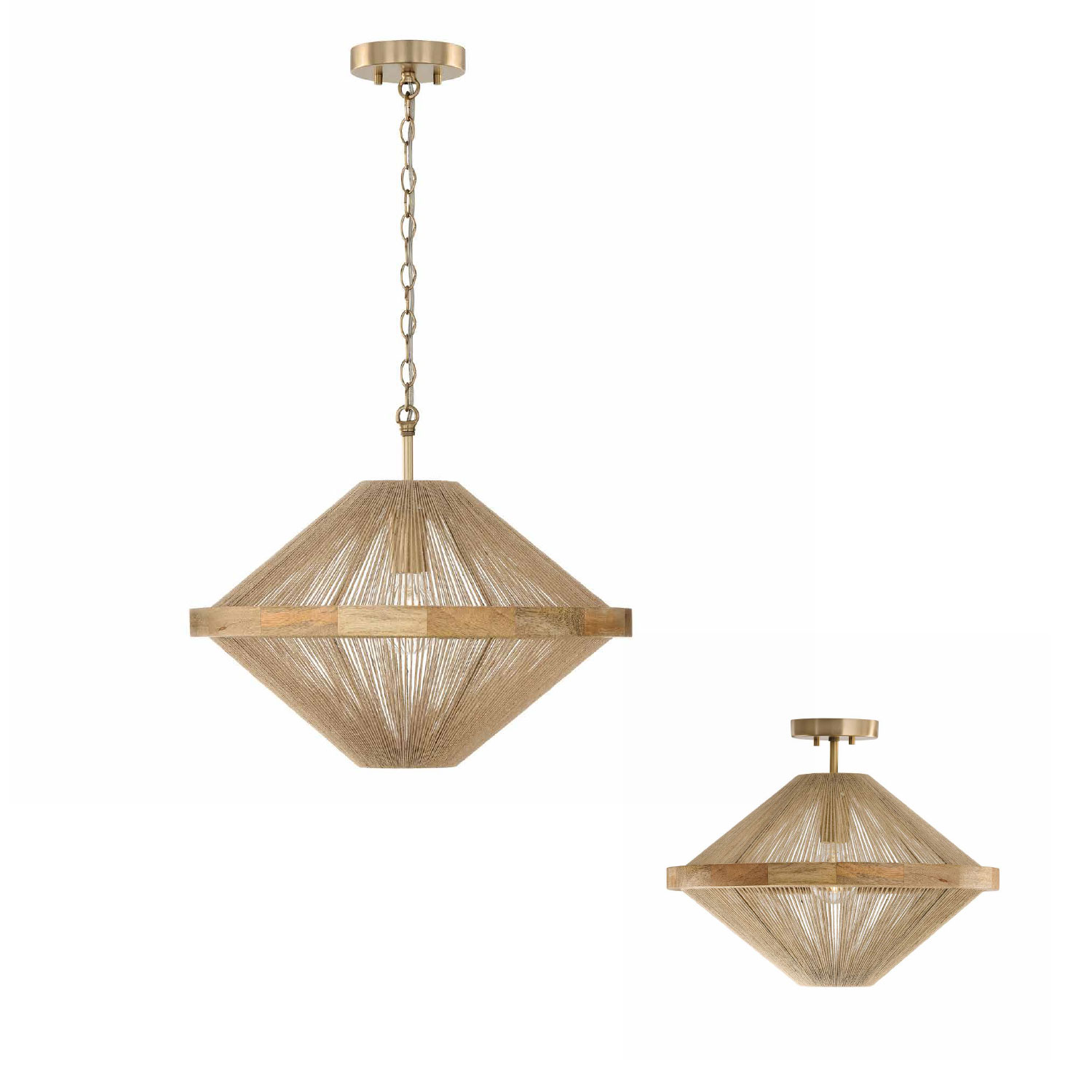 Maya Dual Closed Pendant / Semi Flush by Capital Lighting