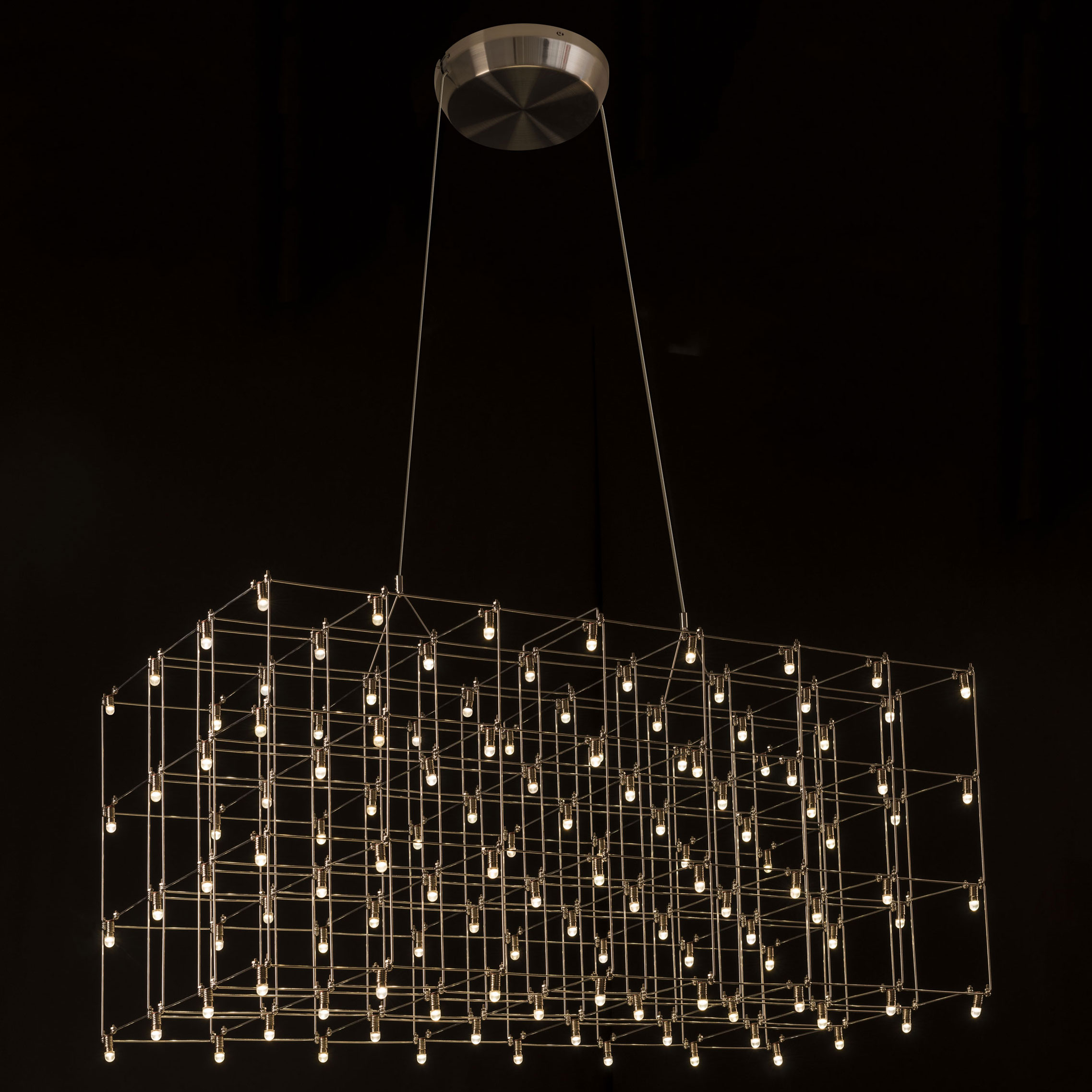 Rectangle Suspension By Pureedge Lighting Univ 34x15 L1 Sn Universo Rectangle Suspension