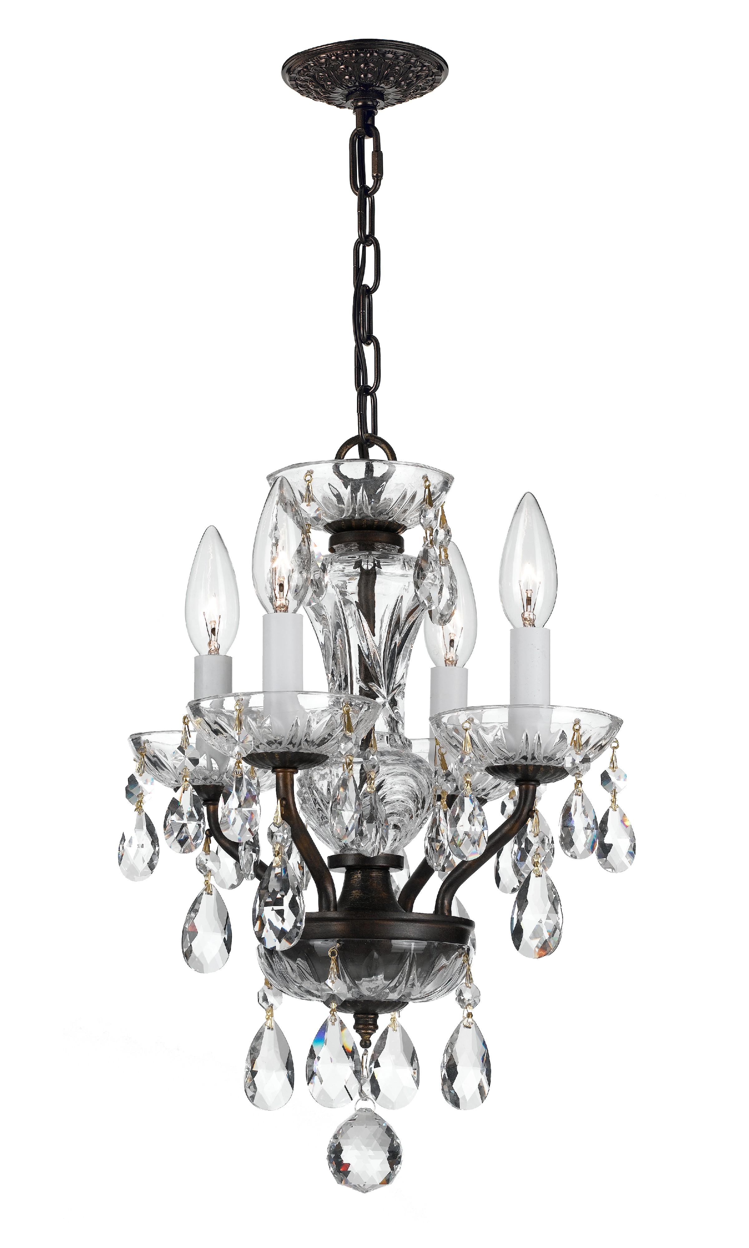Traditional Mini Chandelier by Crystorama 5534 EB CL MWP CRY340738