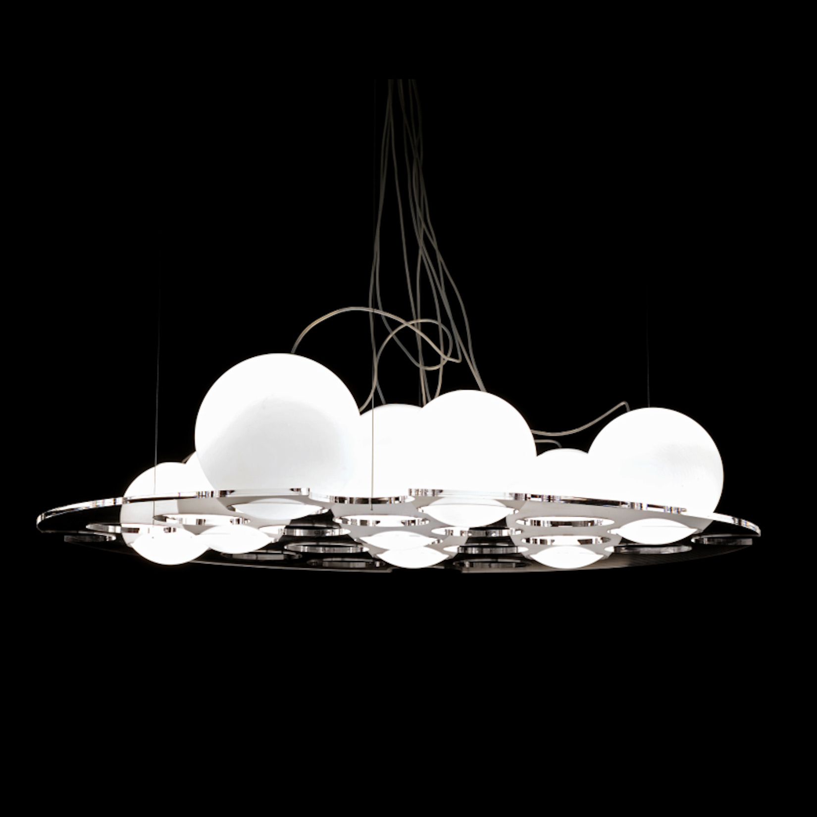 Plateau Round Pendant By Oluce Srl Ol Plateau 476 Tr