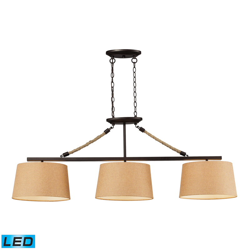 Natural Rope Island Pendant By Elk Lighting 73046 3 Led Natural Rope Island Pendant By Elk Lighting