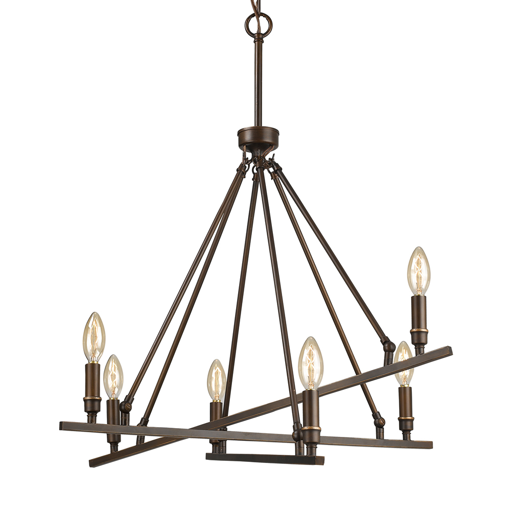 Garvin Chandelier By Golden Lighting 2360 6 Rbz Garvin Chandelier By Golden Lighting 2360 6 Rbz