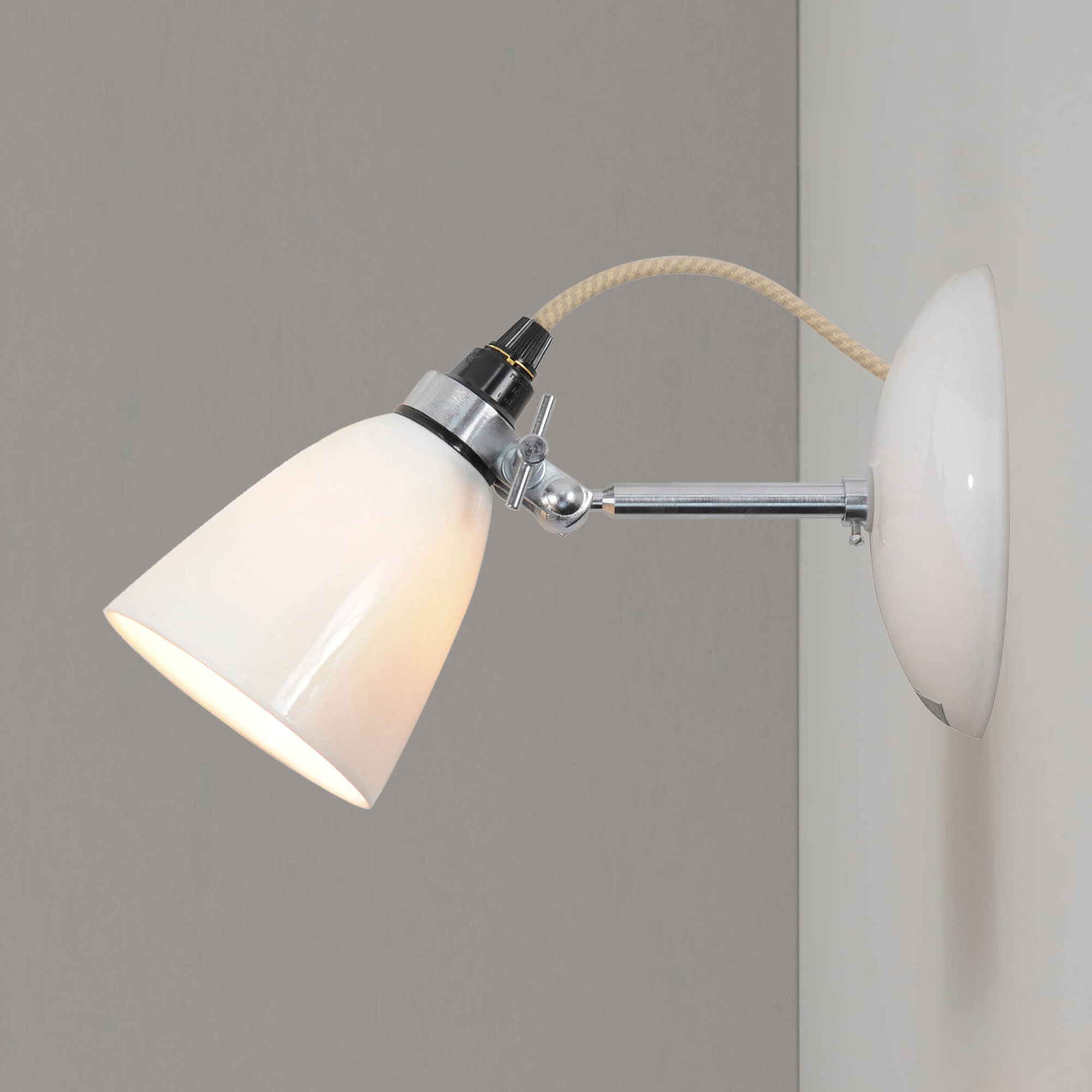 Original BTC Natural White Hector Small Dome Wall Sconce