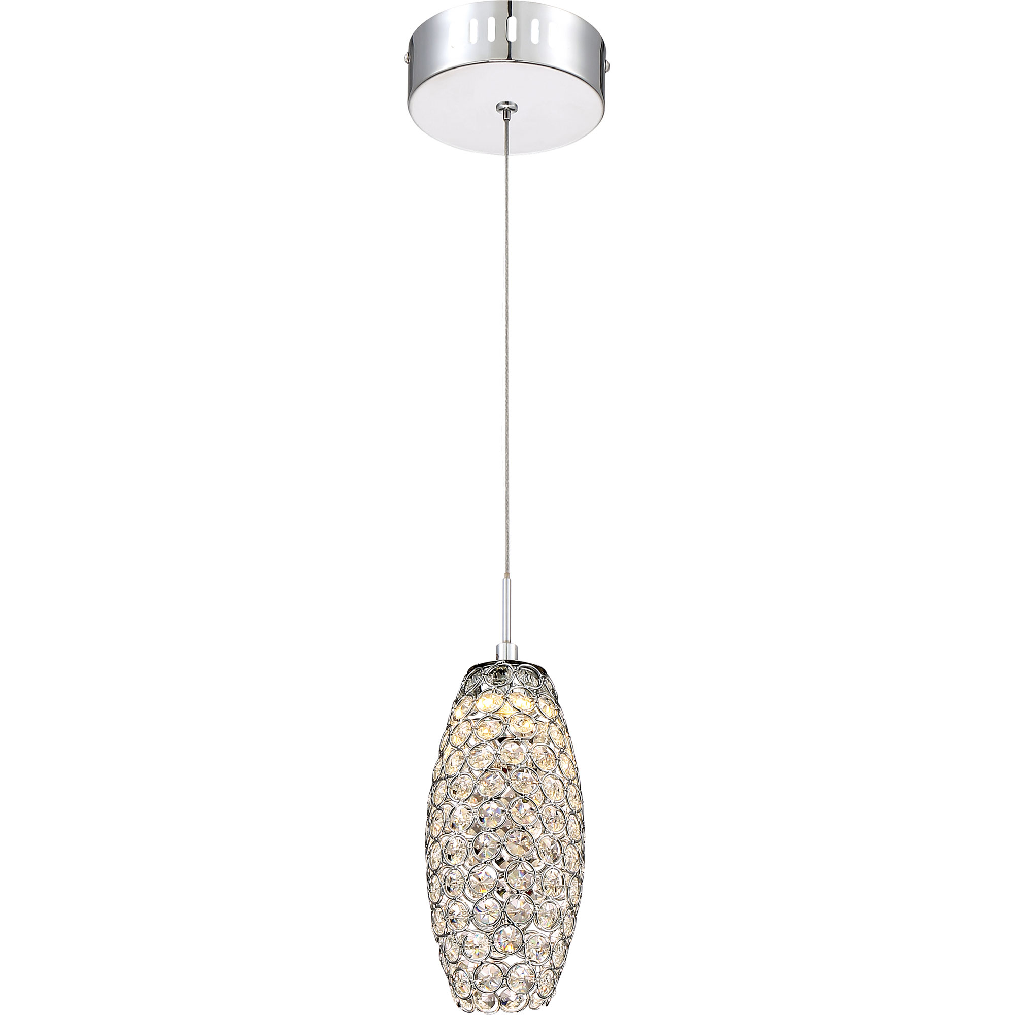 1-Light Chrome Axis Mini Pendant