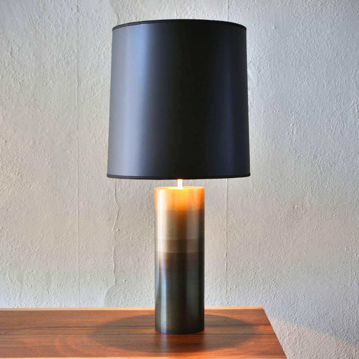 round gold lamp