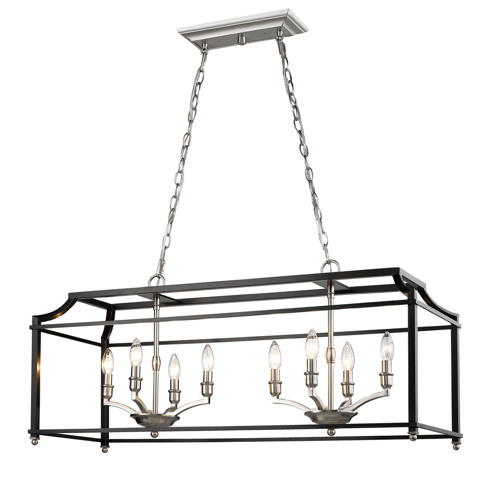 Leighton Linear Pendant By Golden Lighting 8401 Lp Pw Blk Leighton Linear Pendant By Golden