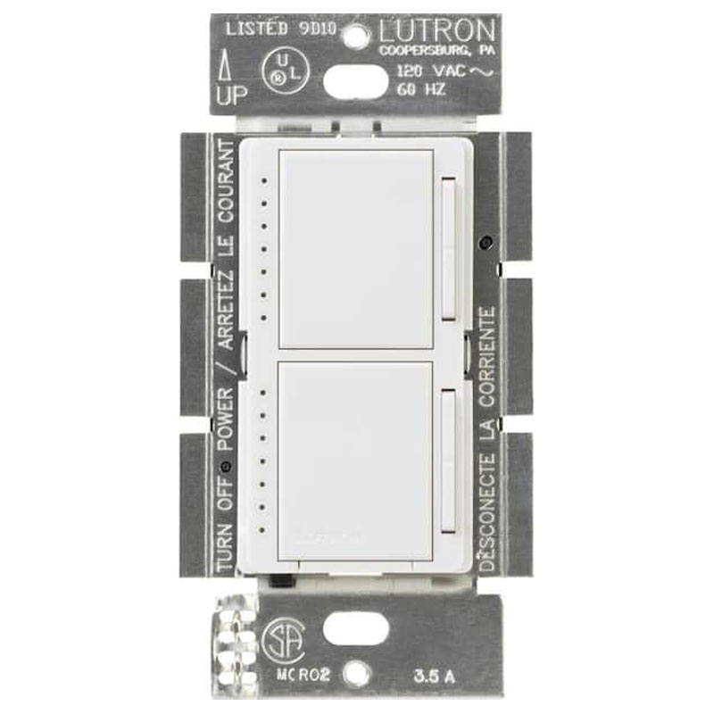 Maestro 300W Incandescent Dual Dimmer by Lutron ma-l3l3-wh LUT5988