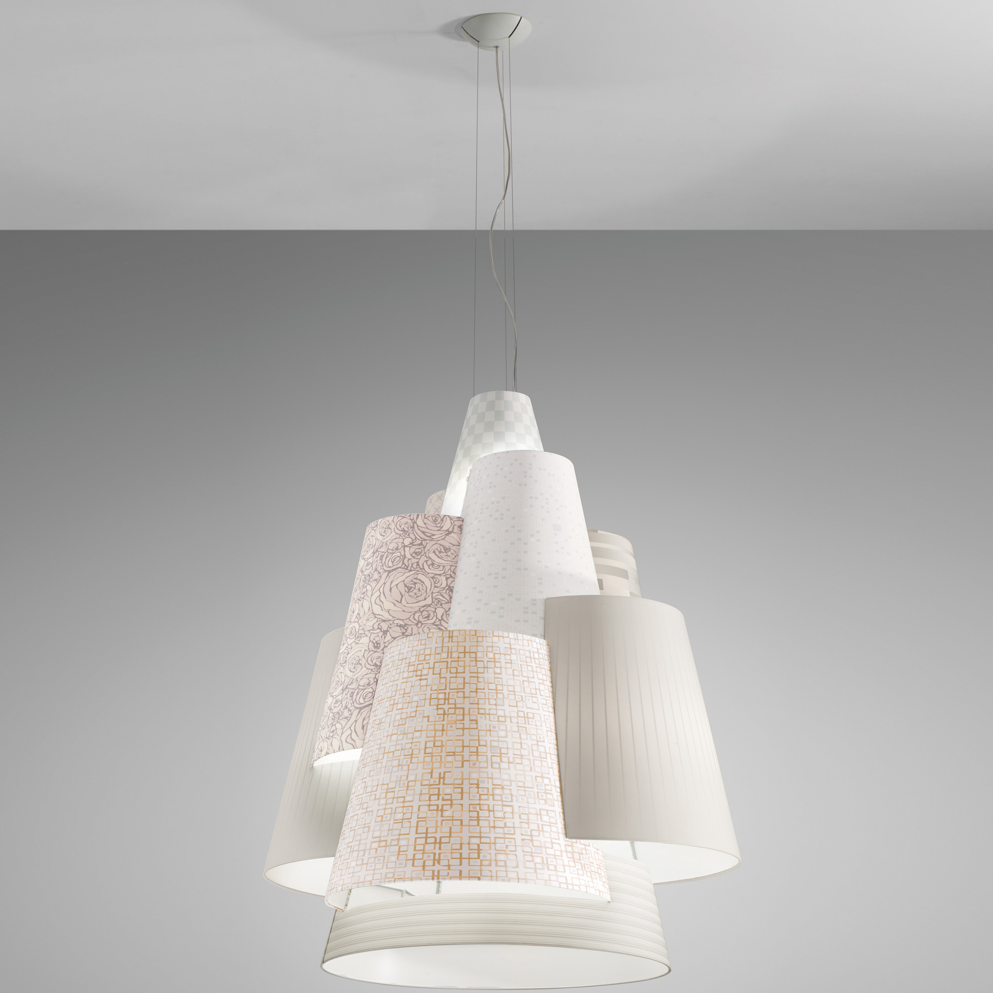 Melting Pot White Interior Multi Shade Pendant By Axo Light