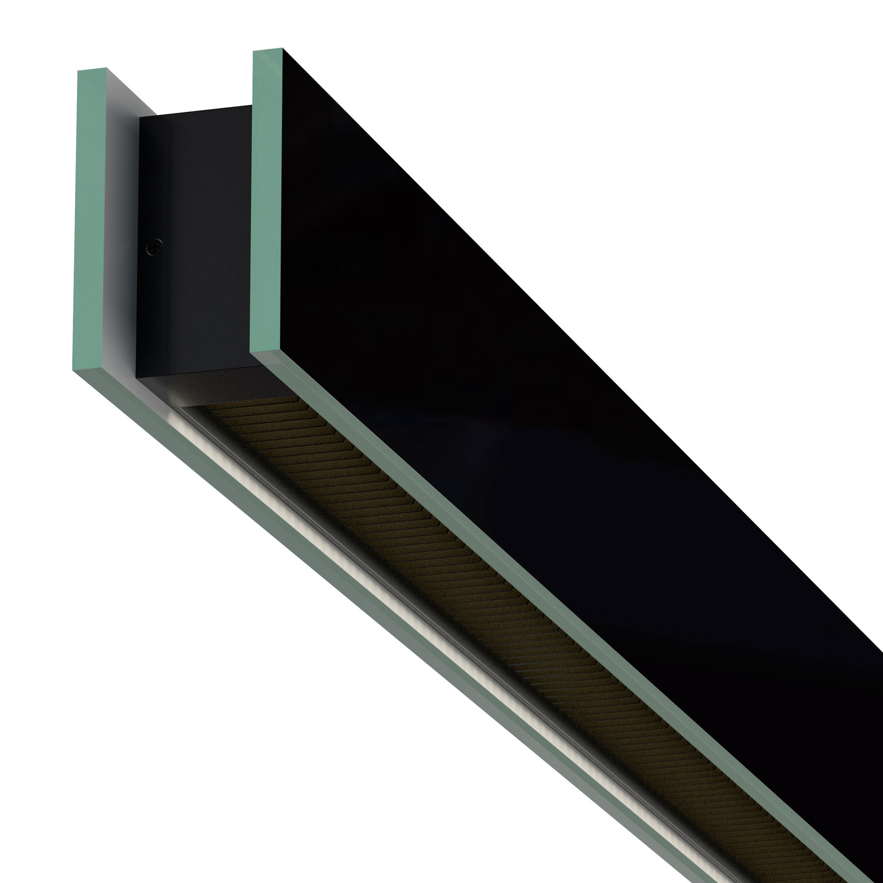 Glide Glass Updown End Feed With Two Canopies By Pureedge Lighting 