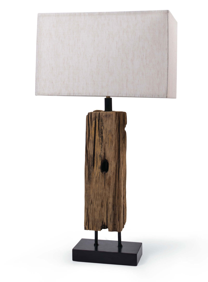 reclaimed wood table lamp