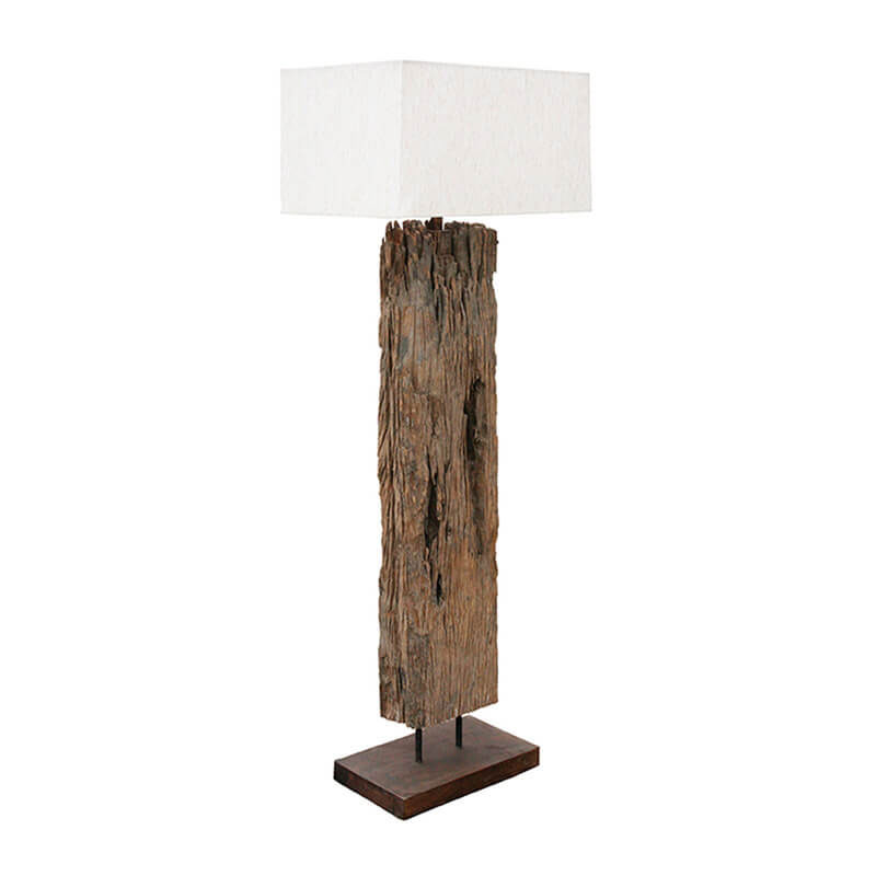 distressed wood table lamp