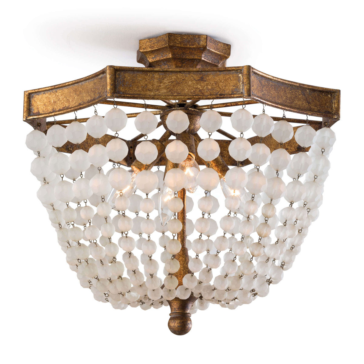 Beaded semi shop flush mount light