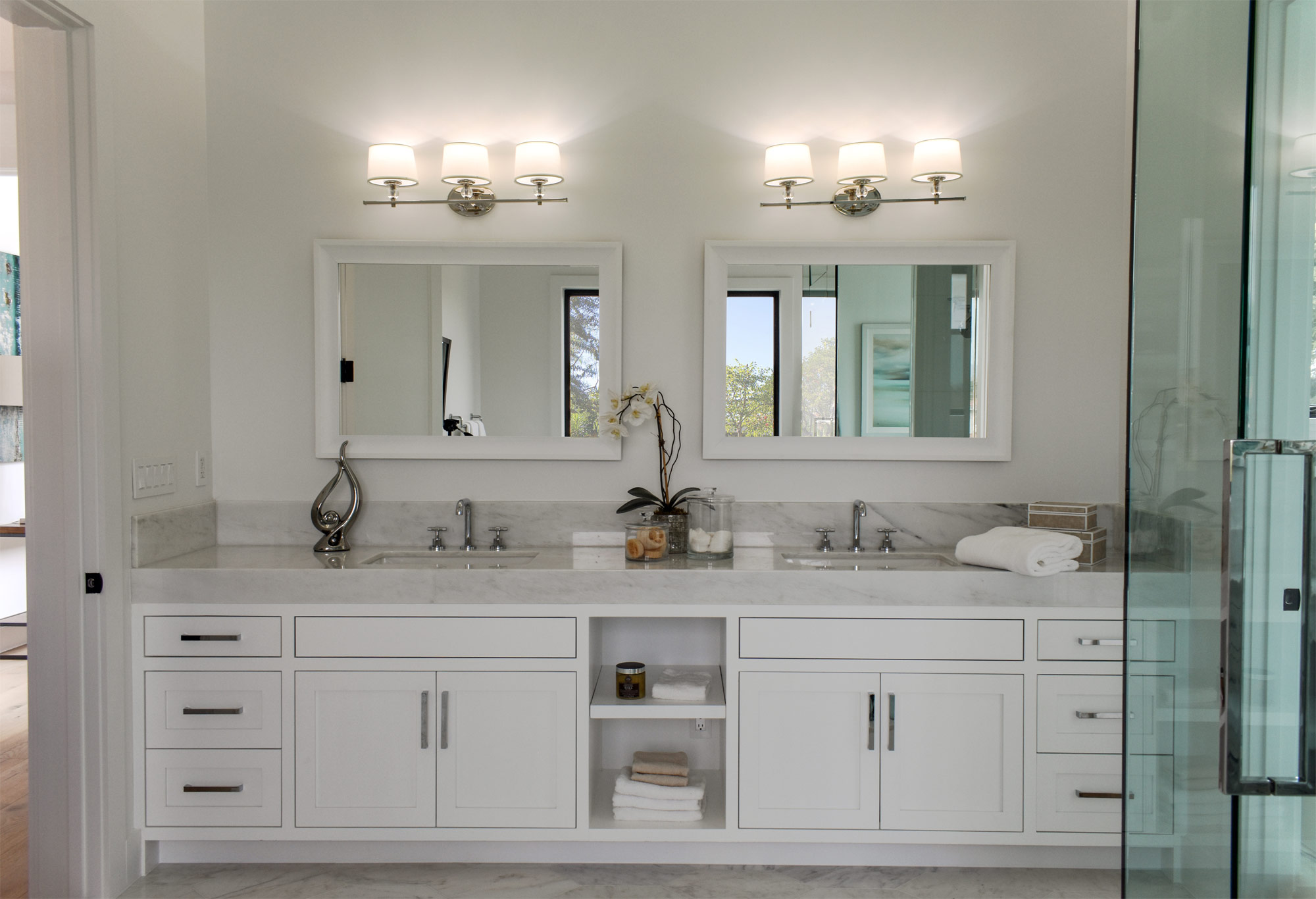 Maxim Lighting Tetra 3-Light Polished Chrome Glass Vanity Light
