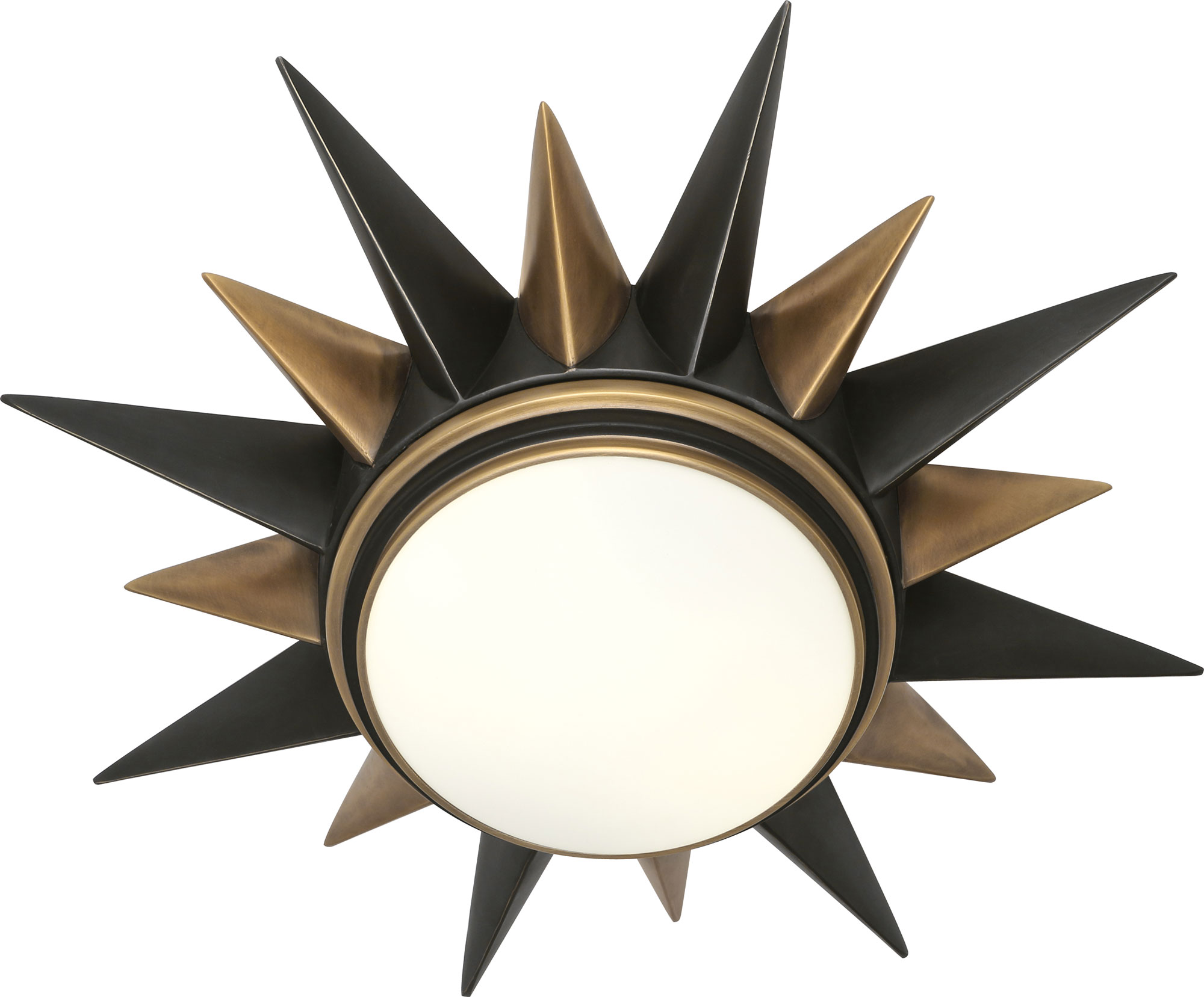 Robert Abbey Cosmos 2 Light Flushmount Deep Patina Bronze Warm Brass