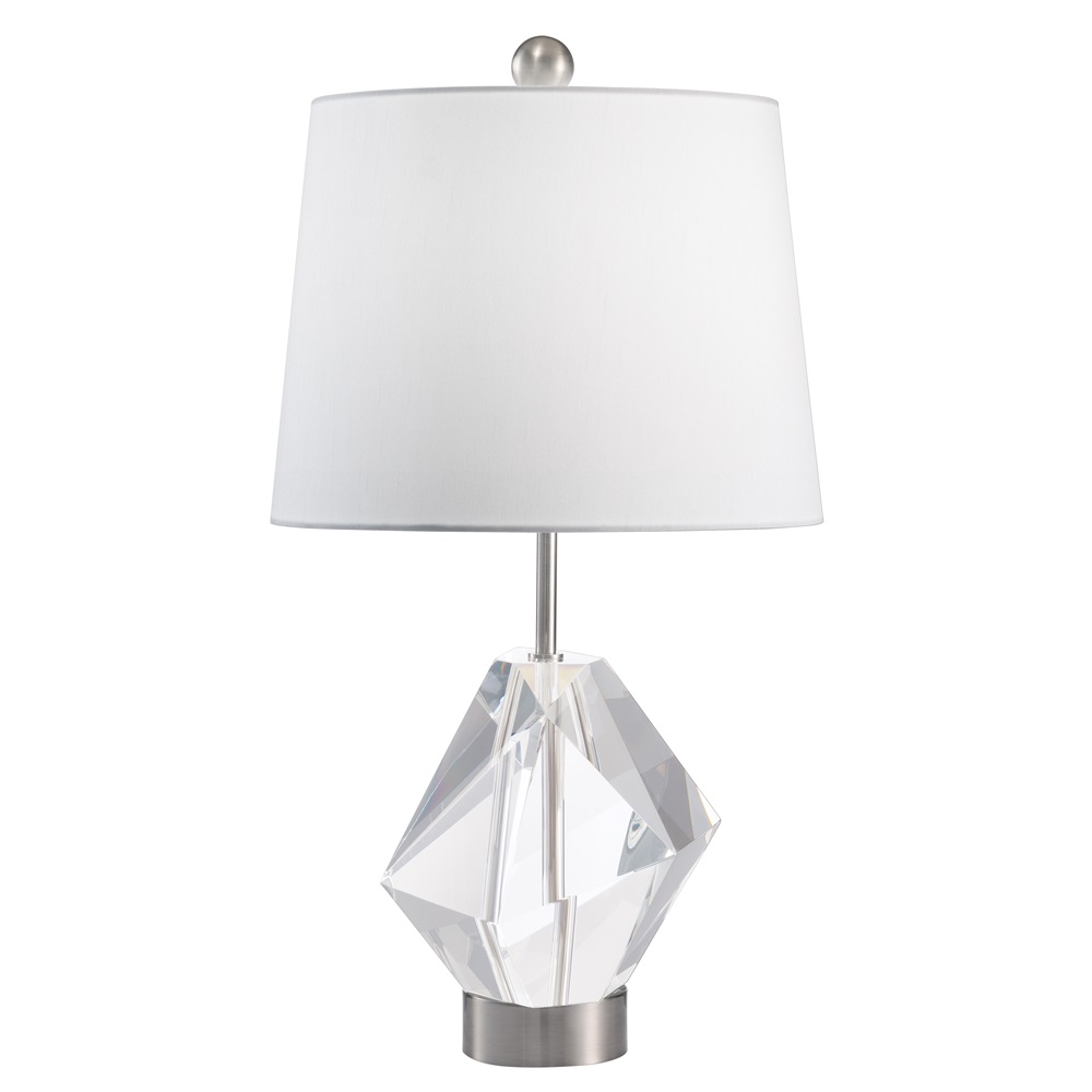 white geometric table lamp