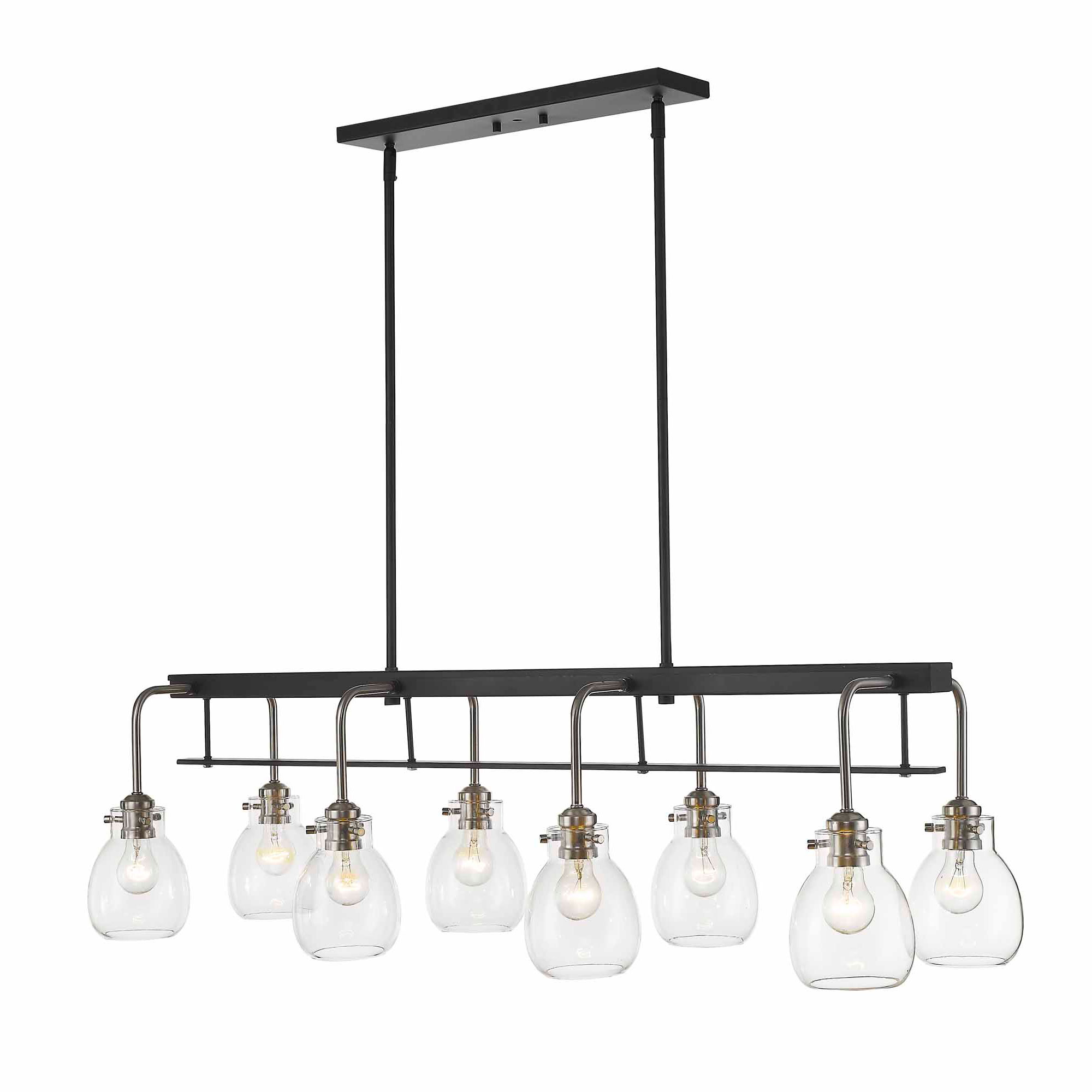 466-1S-MB-BN Z-Lite Kraken 1 Light Wall Sconce Matte Black//Nickel//Clear