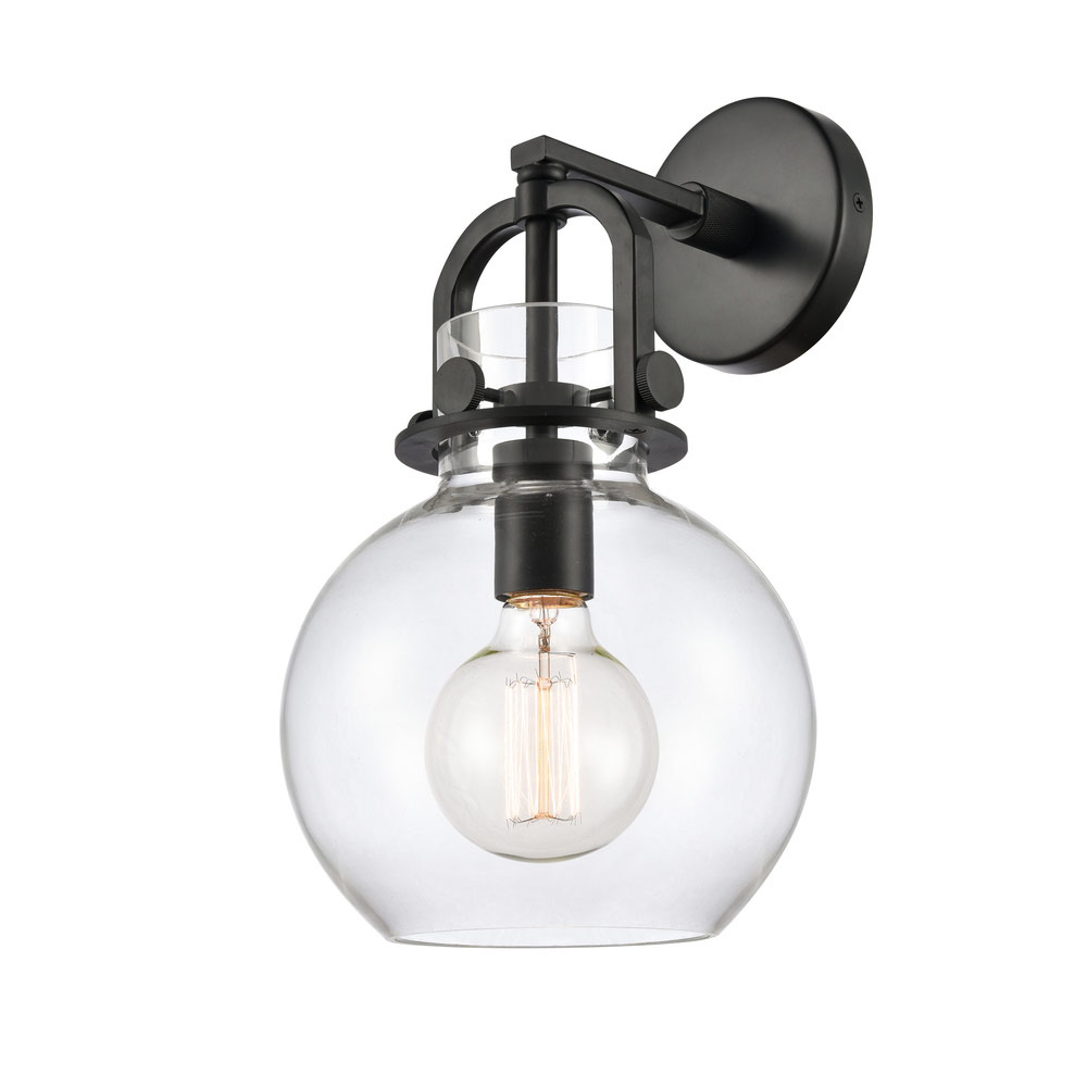 Innovations Newton Sphere Sconce - Matte Black - 410-1W-BK-8CL