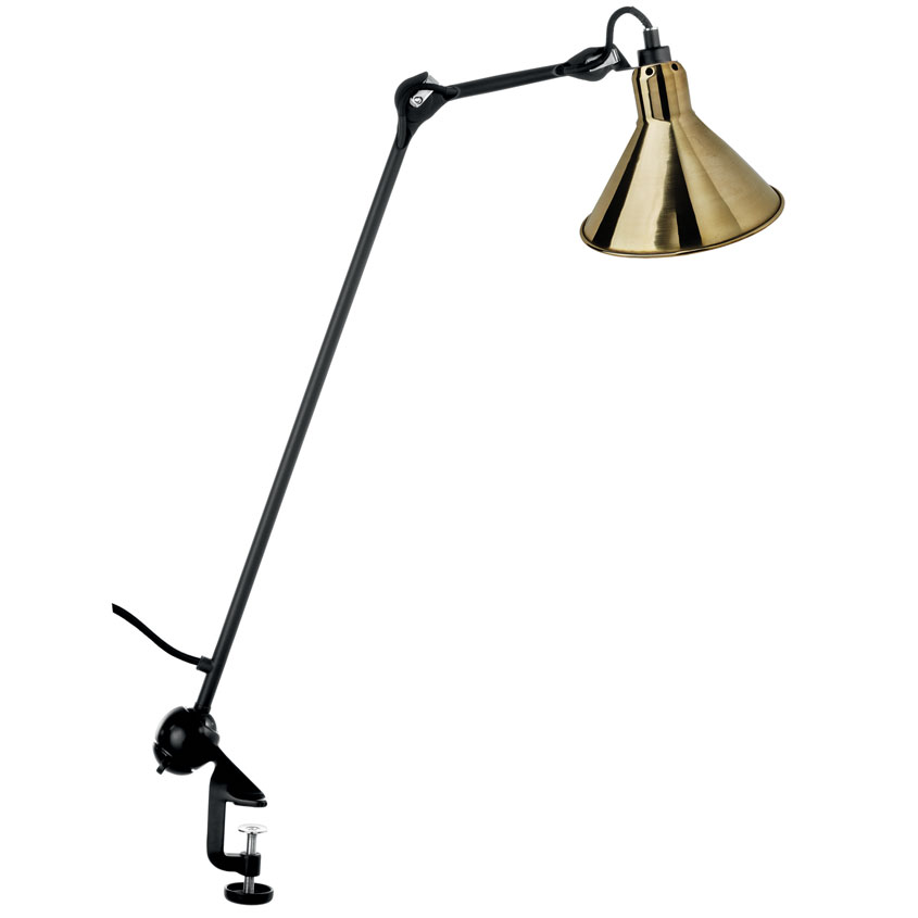 Lampe Gras N201 Conic Shade Clamp Base Table Lamp by DCWEditions 201 BL BRASS CONIC DCW903625